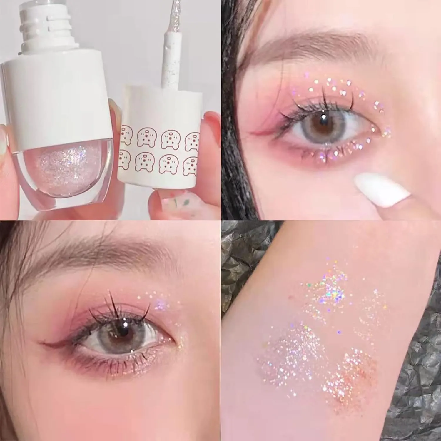 Mauve Eye Brightener Stick Erinde Liquid Glitter Eyeshadow Eyeliner Korean Makeup Tear Drop Metallic Lightweight Water Texture Long Wearing Loose Glitter Glue For Crystals Eye Glitter Two Faced Woman