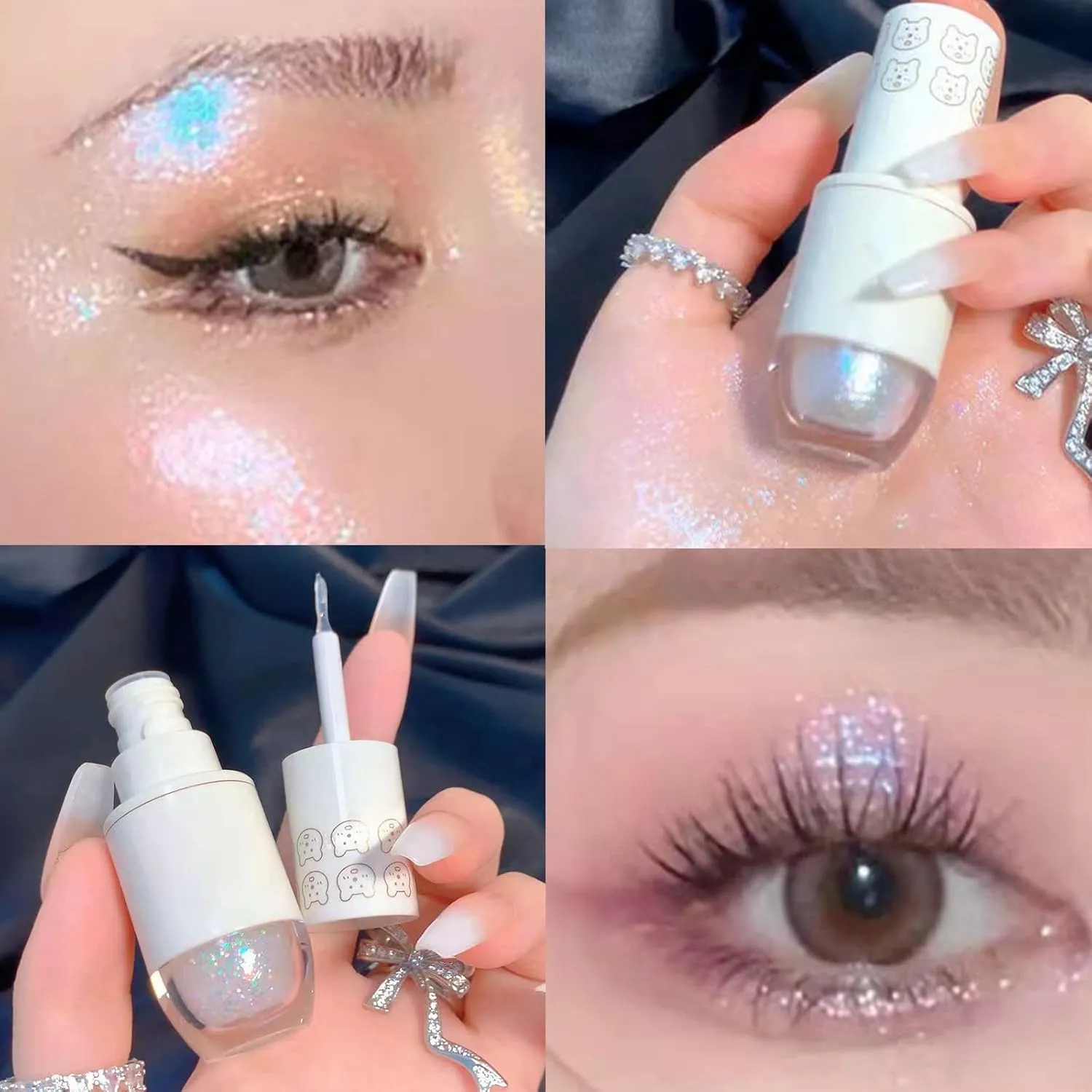Mauve Eye Brightener Stick Erinde Liquid Glitter Eyeshadow Eyeliner Korean Makeup Tear Drop Metallic Lightweight Water Texture Long Wearing Loose Glitter Glue For Crystals Eye Glitter Two Faced Woman