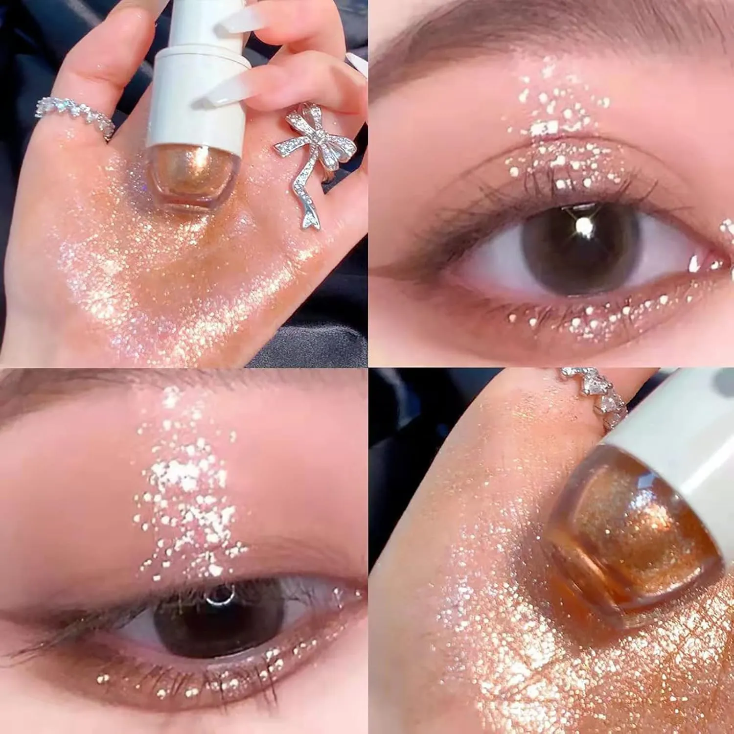 Mauve Eye Brightener Stick Erinde Liquid Glitter Eyeshadow Eyeliner Korean Makeup Tear Drop Metallic Lightweight Water Texture Long Wearing Loose Glitter Glue For Crystals Eye Glitter Two Faced Woman