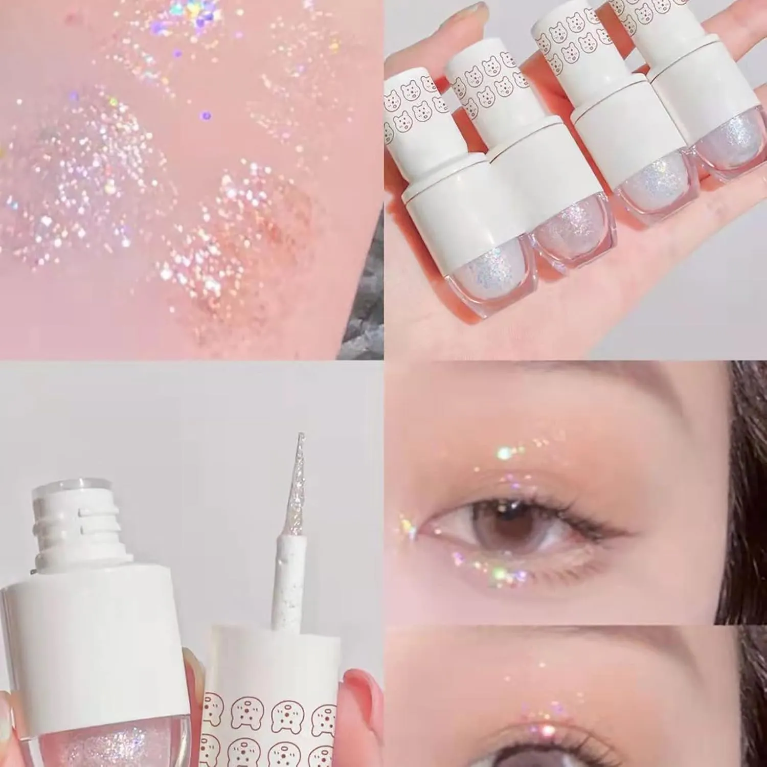 Mauve Eye Brightener Stick Erinde Liquid Glitter Eyeshadow Eyeliner Korean Makeup Tear Drop Metallic Lightweight Water Texture Long Wearing Loose Glitter Glue For Crystals Eye Glitter Two Faced Woman