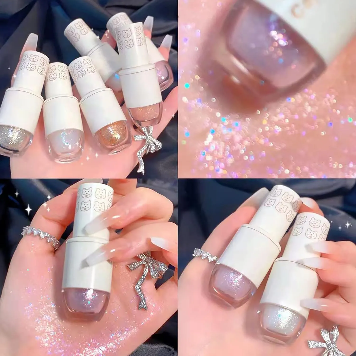Mauve Eye Brightener Stick Erinde Liquid Glitter Eyeshadow Eyeliner Korean Makeup Tear Drop Metallic Lightweight Water Texture Long Wearing Loose Glitter Glue For Crystals Eye Glitter Two Faced Woman