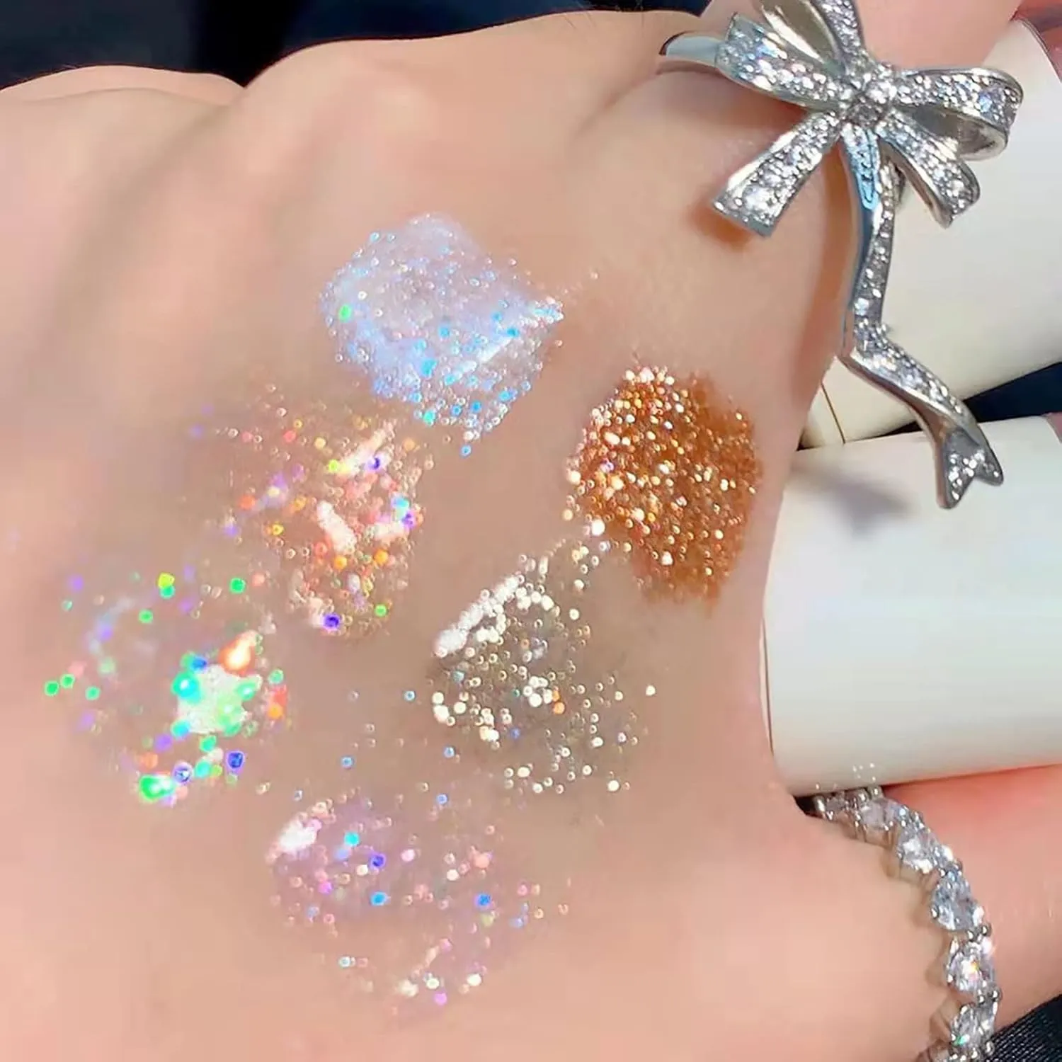 Mauve Eye Brightener Stick Erinde Liquid Glitter Eyeshadow Eyeliner Korean Makeup Tear Drop Metallic Lightweight Water Texture Long Wearing Loose Glitter Glue For Crystals Eye Glitter Two Faced Woman