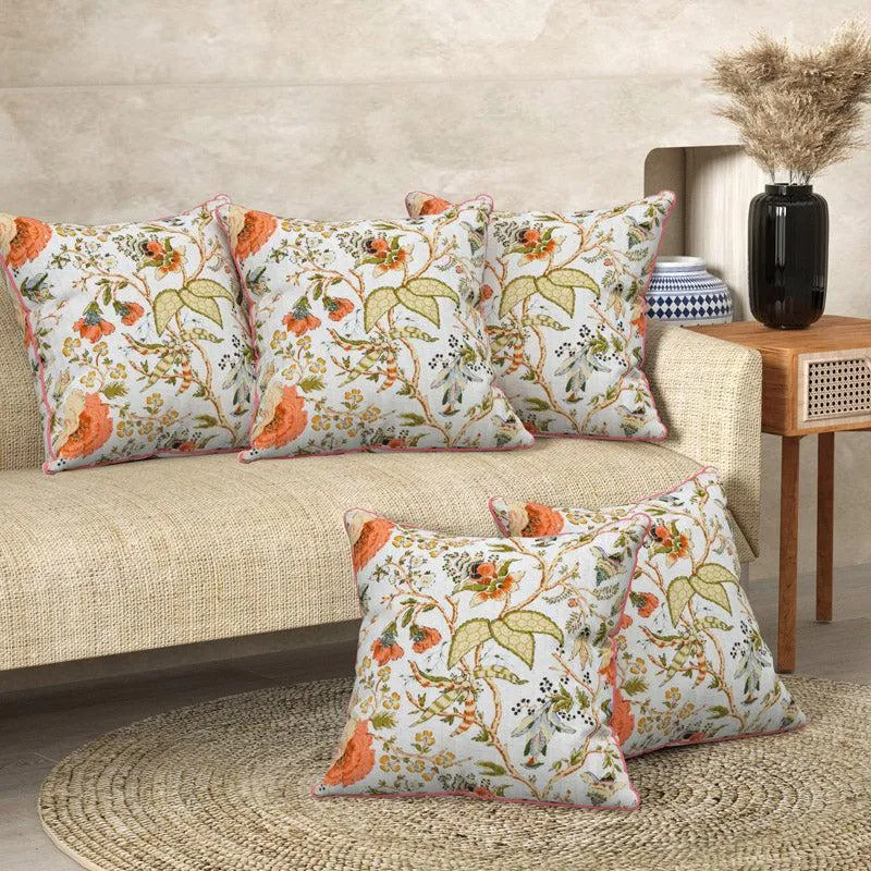 Mehan Floral Cushion Cover - Set Of Five