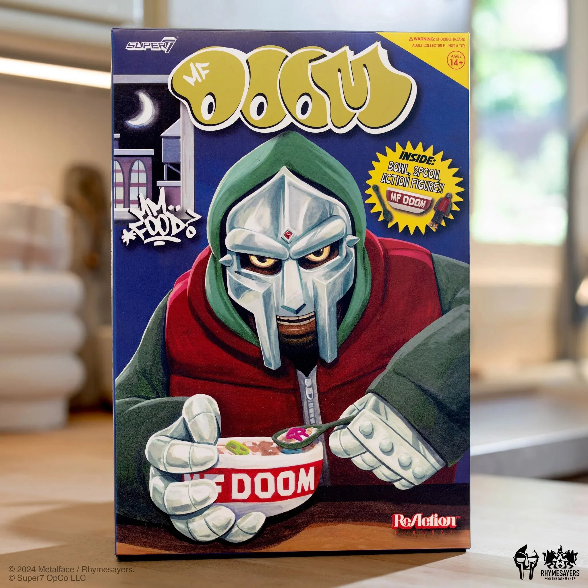 MF DOOM ReAction Figures Wave 2 MF DOOM (Mm..Food) Cereal Box & Toy