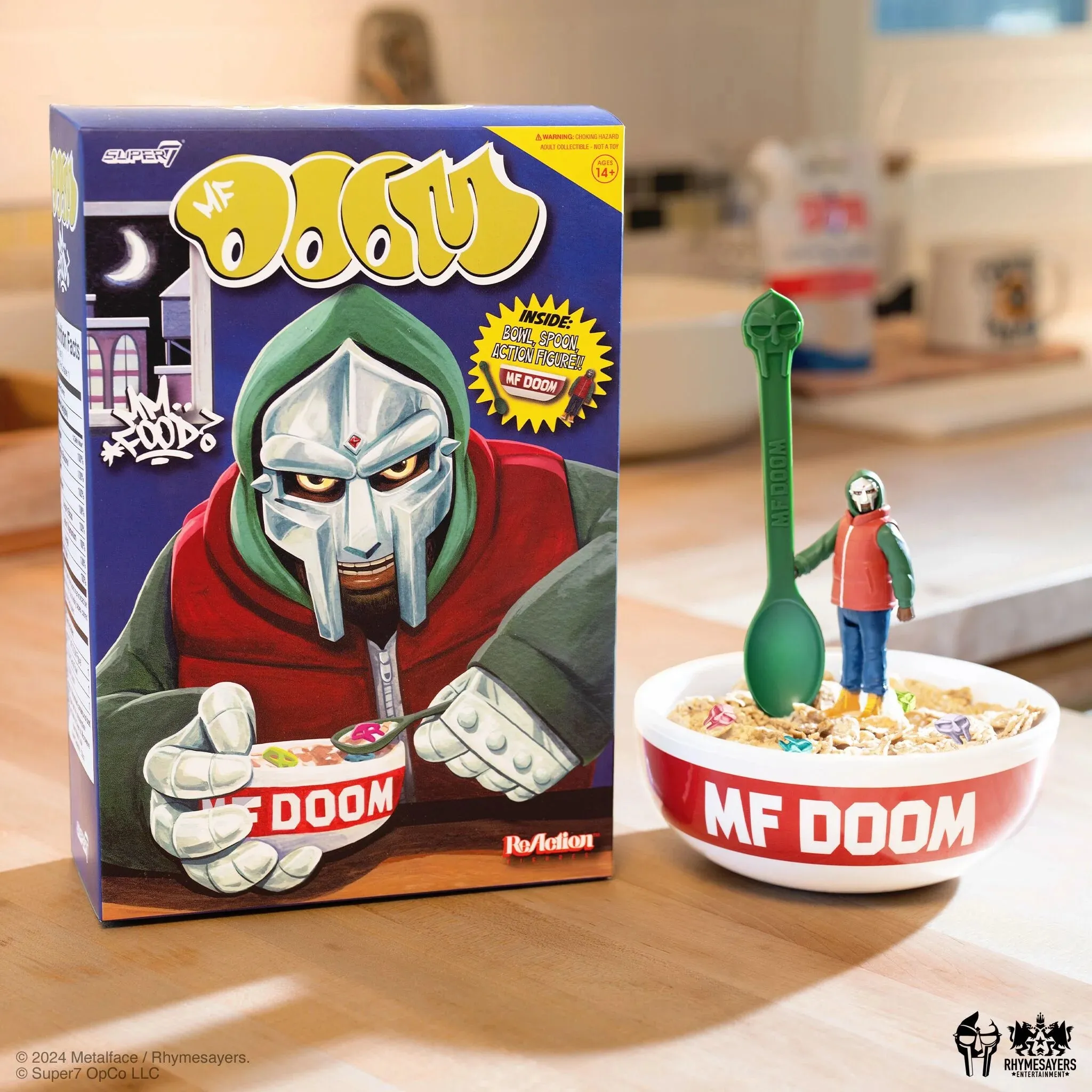 MF DOOM ReAction Figures Wave 2 MF DOOM (Mm..Food) Cereal Box & Toy
