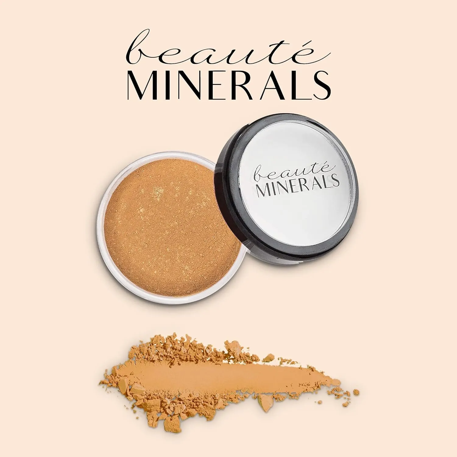 Mineral Blush Powder by Beaut Minerals | Gluten Free Pressed Powder Blush Makeup: Natural Makeup Contour, Blush and Highlighter Palette for Glowing Skin, Body Shimmer, Lip and Cheek Tint in Peachy