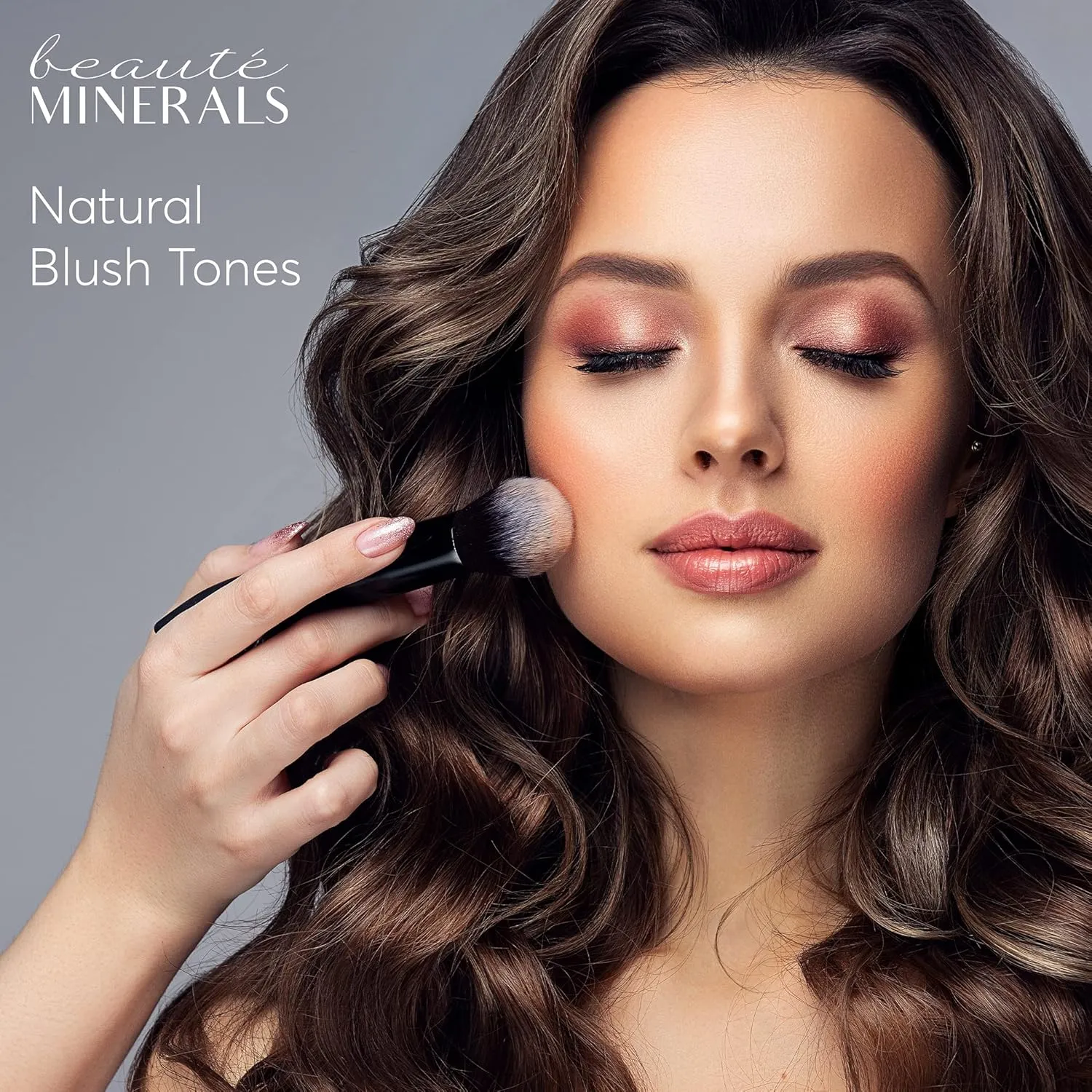 Mineral Blush Powder by Beaut Minerals | Gluten Free Pressed Powder Blush Makeup: Natural Makeup Contour, Blush and Highlighter Palette for Glowing Skin, Body Shimmer, Lip and Cheek Tint in Peachy