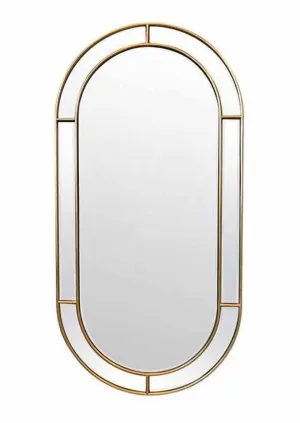 Miroir Métal Arrondi Doré 45x90cm