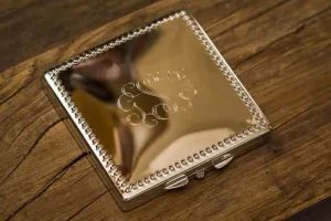 Monogrammed Square Compact Mirror