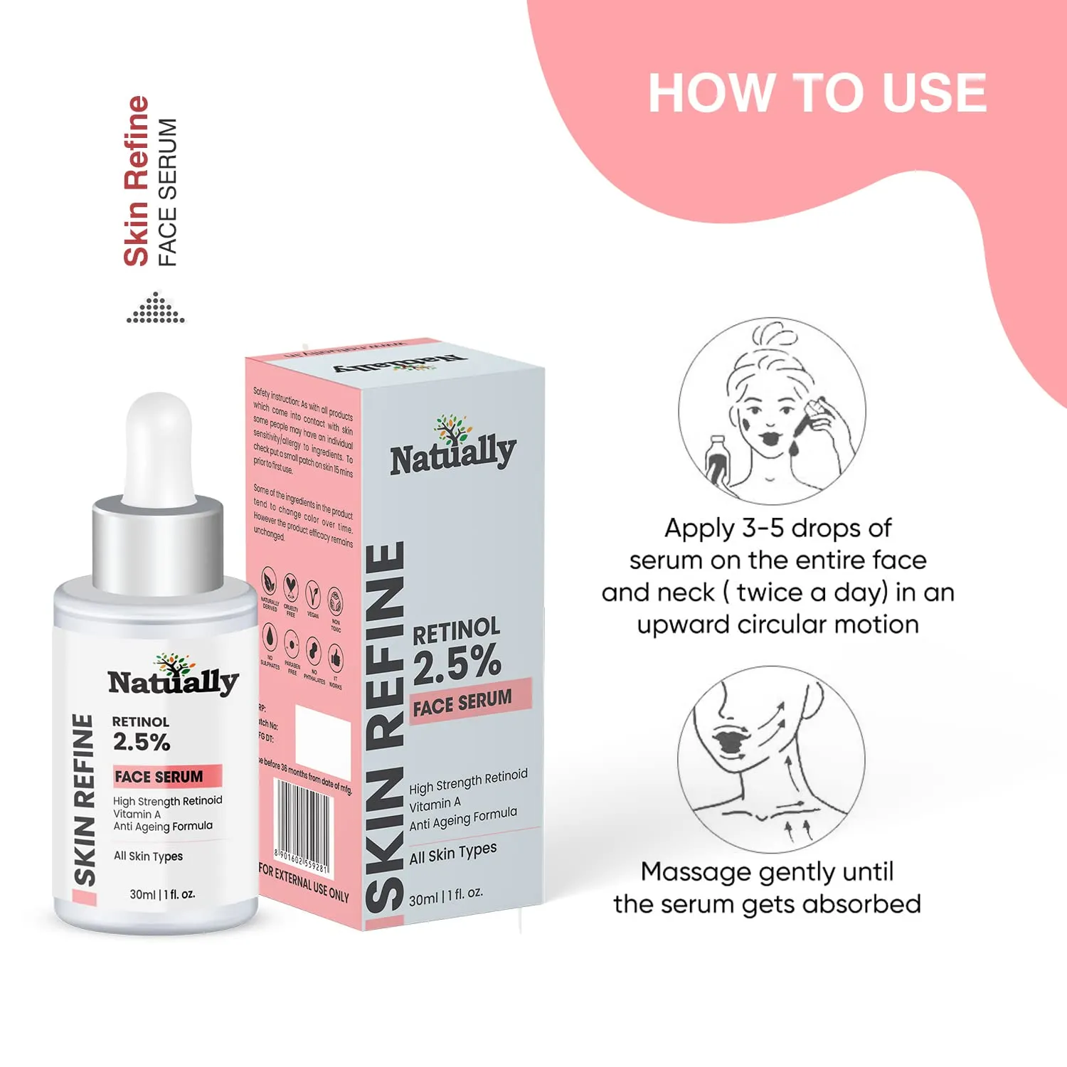 Natually Vitamin A Skin Refine Face Serum 30ml