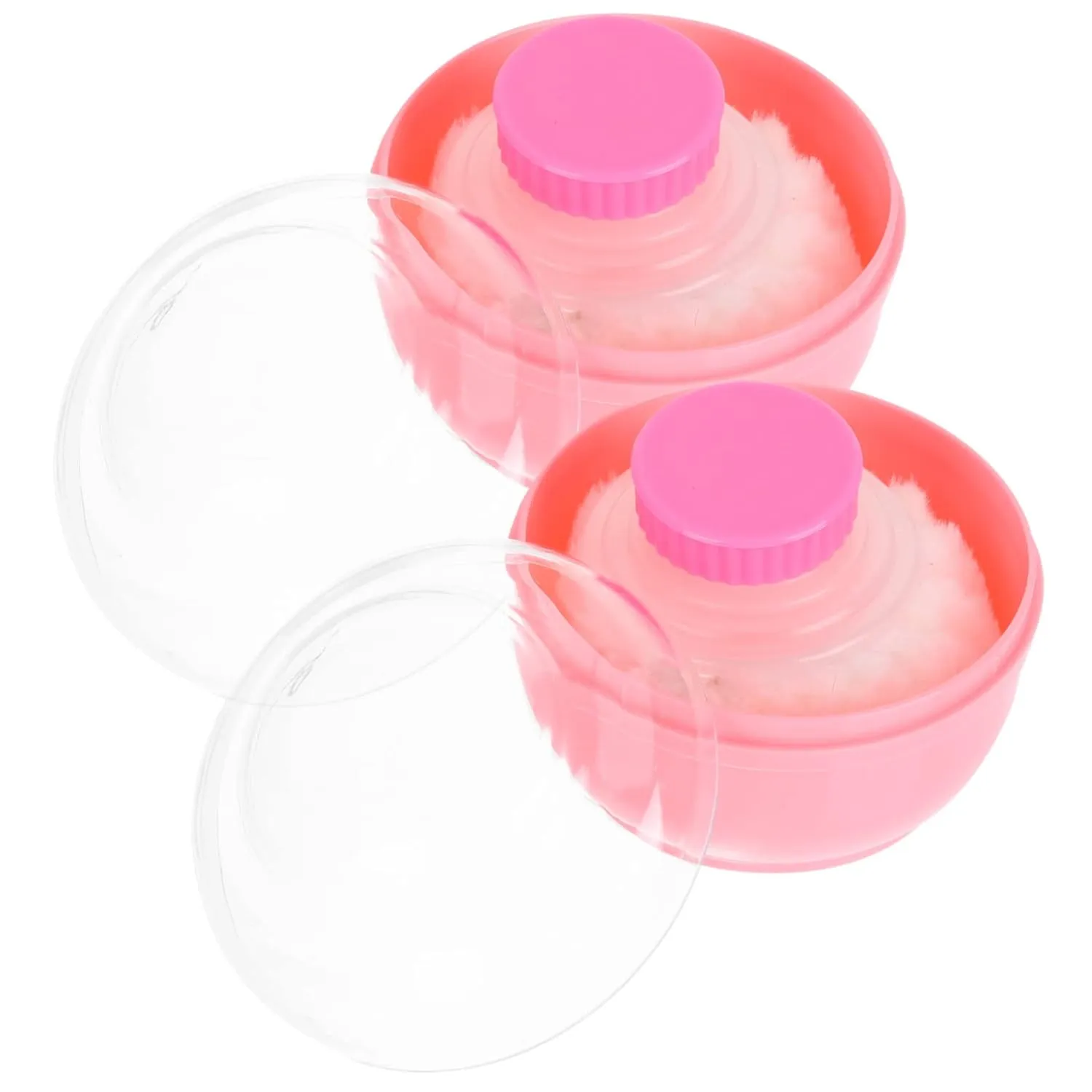 NOLITOY Loose Powder Container Set 2 Pack Body Powder Puff Box Handle for Boys and Girls Adults Comfortable to Hold Safe Storage