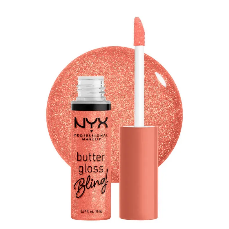 NYX Butter Gloss Non Sticky Lip Gloss 06 Shimmer Glow Brillo Labial