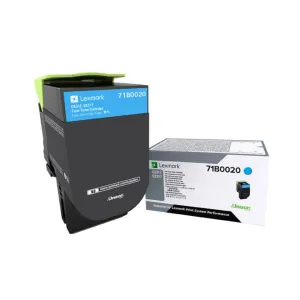 OEM Lexmark 71B0020 Cyan Toner Cartridge for CS317, CX317, [2,300 Pages]