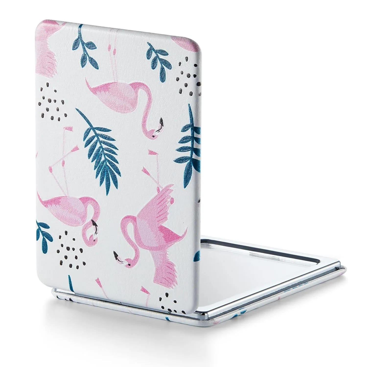 OMIRO 1X/3X Magnifying Mirror, Unique Painting Compact Mirror with Classical PU Leather (Flower Mandala 2)