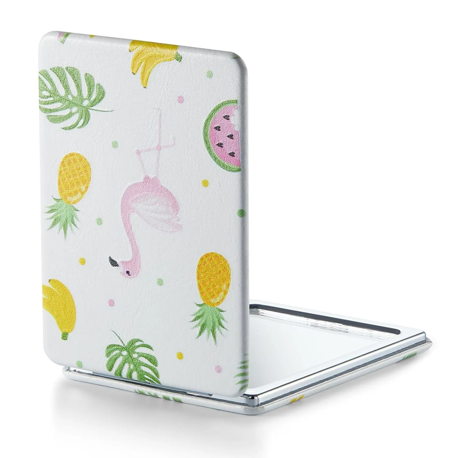 OMIRO 1X/3X Magnifying Mirror, Unique Painting Compact Mirror with Classical PU Leather (Flower Mandala 2)