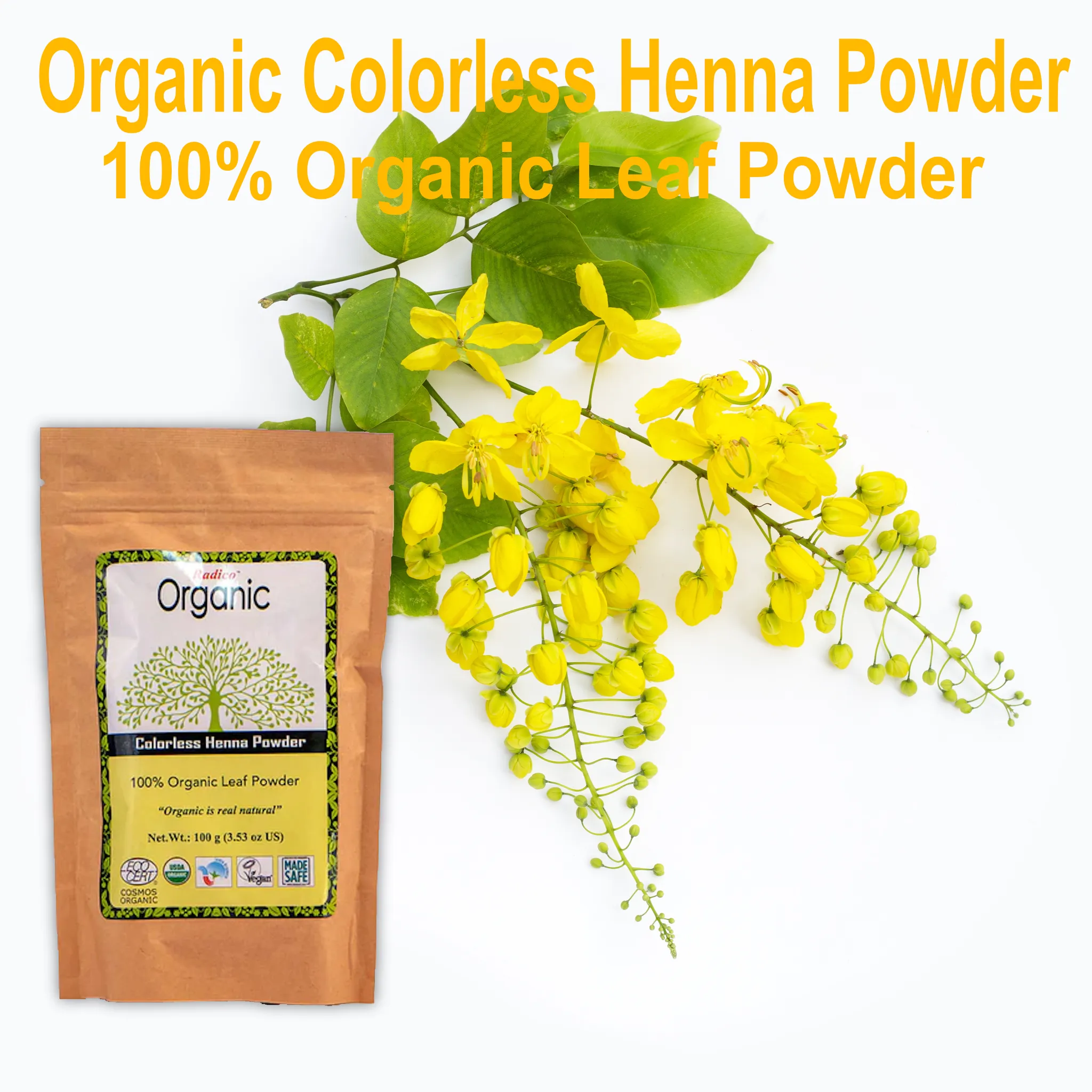 Organic Colorless Henna Leaf Powder For Hair