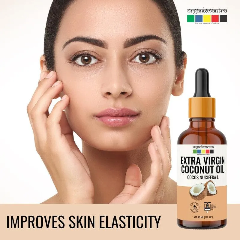 Organix Mantra Extra Virgin Coconut Oil for Hair, Body & Face Nourishment 100% Pure, Natural & Cold Pressed Organic Oil, 30ML