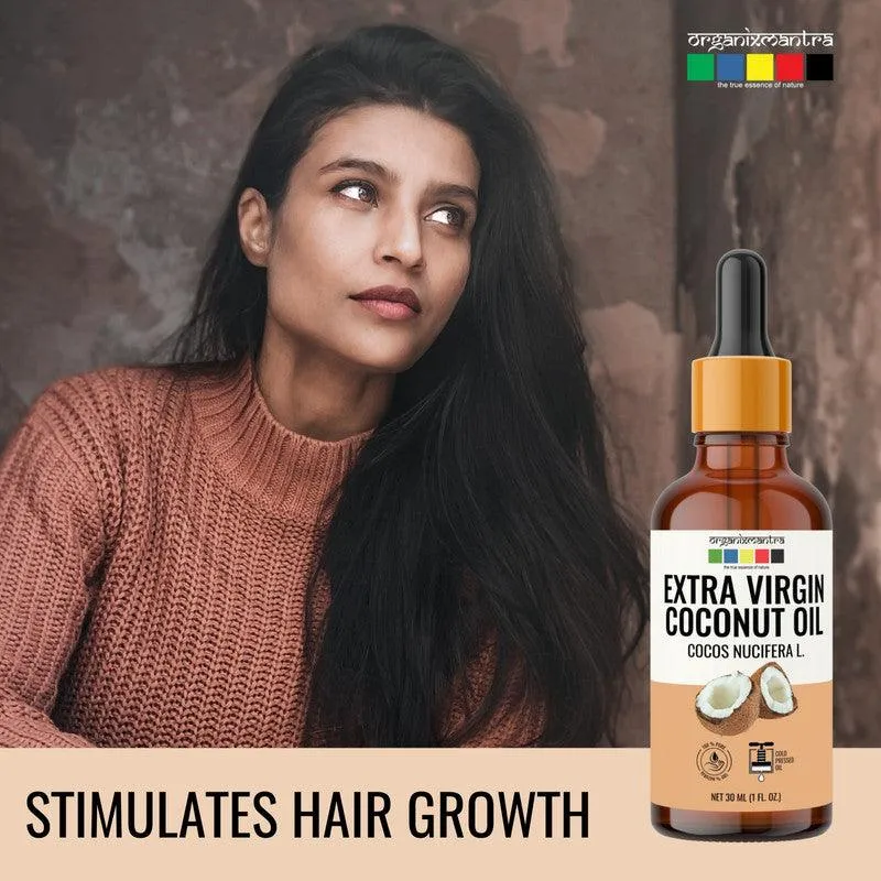 Organix Mantra Extra Virgin Coconut Oil for Hair, Body & Face Nourishment 100% Pure, Natural & Cold Pressed Organic Oil, 30ML
