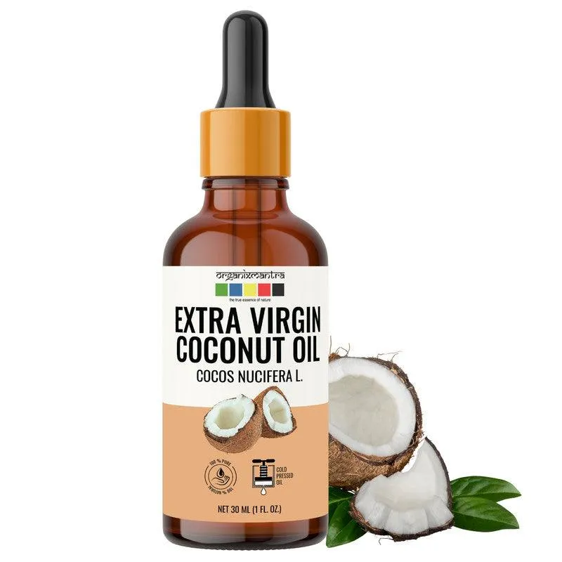 Organix Mantra Extra Virgin Coconut Oil for Hair, Body & Face Nourishment 100% Pure, Natural & Cold Pressed Organic Oil, 30ML