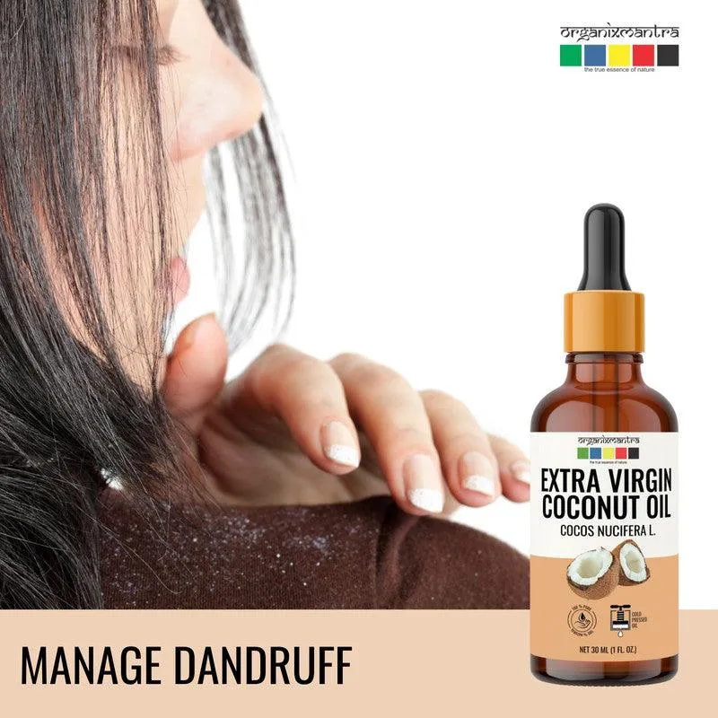 Organix Mantra Extra Virgin Coconut Oil for Hair, Body & Face Nourishment 100% Pure, Natural & Cold Pressed Organic Oil, 30ML