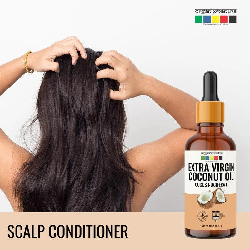 Organix Mantra Extra Virgin Coconut Oil for Hair, Body & Face Nourishment 100% Pure, Natural & Cold Pressed Organic Oil, 30ML