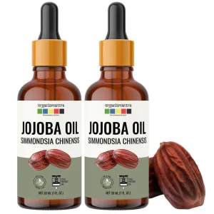 Organix Mantra Jojoba Oil for Hair Growth, Moisturizing Skin, Makeup Primer & Nails 100% Pure, Natural & Cold Pressed Oil Organic, 30ML x 2