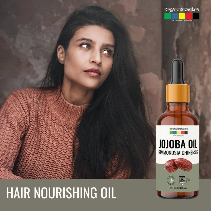 Organix Mantra Jojoba Oil for Hair Growth, Moisturizing Skin, Makeup Primer & Nails 100% Pure, Natural & Cold Pressed Oil Organic, 30ML x 2