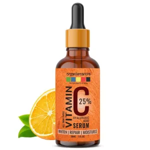 Organix Mantra Vitamin C Serum 25% for Face with Hyaluronic Acid, Ferulic Acid, Vitamin E, B3, Jojoba Oil, Aloe Vera and Grapefruit Extract, 30ML
