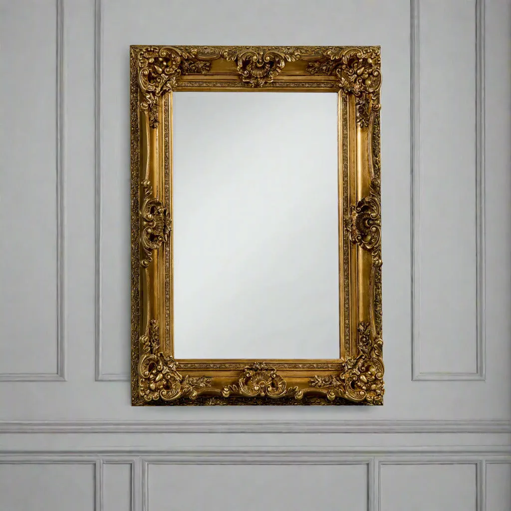 Ornate Mirror Gold 118 cm