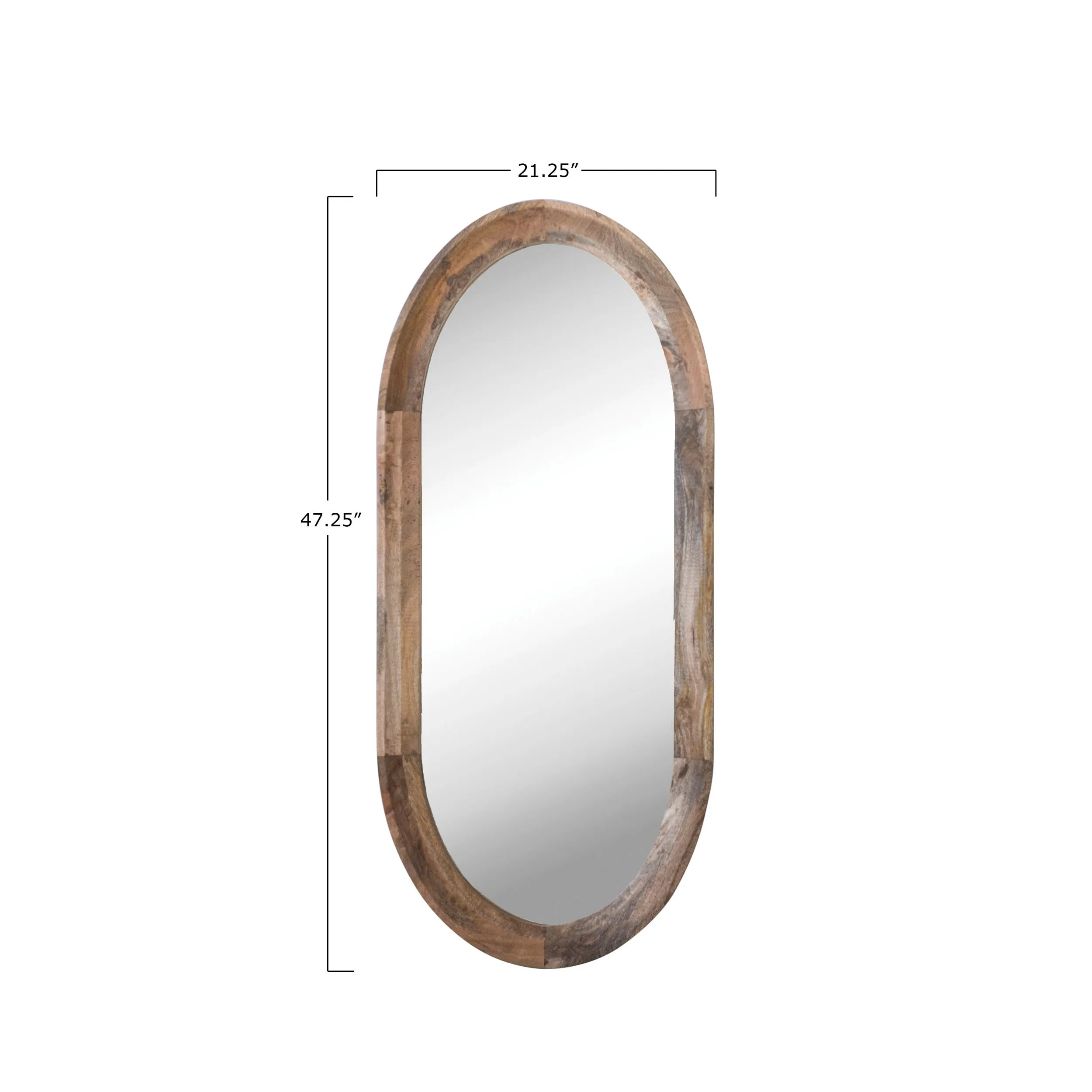 Oval Mango Wood Mirror