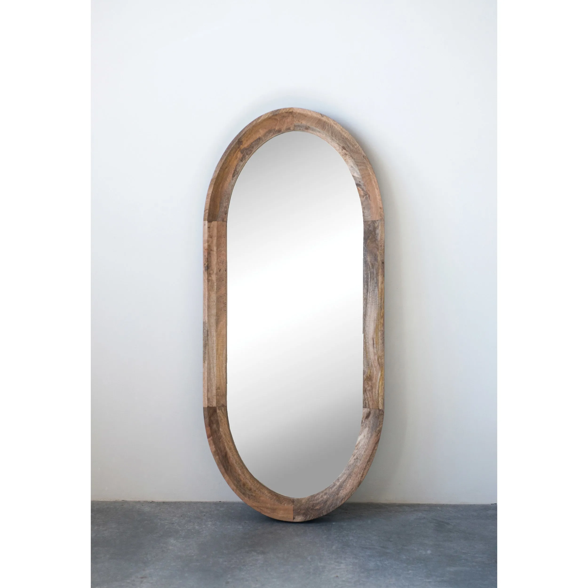 Oval Mango Wood Mirror