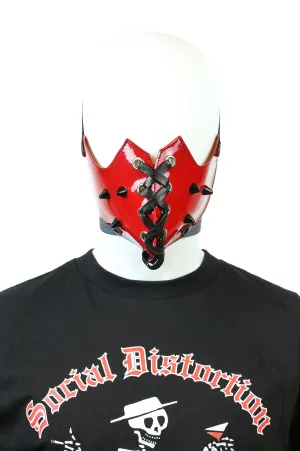 Patent Leather Spike Corset Mask