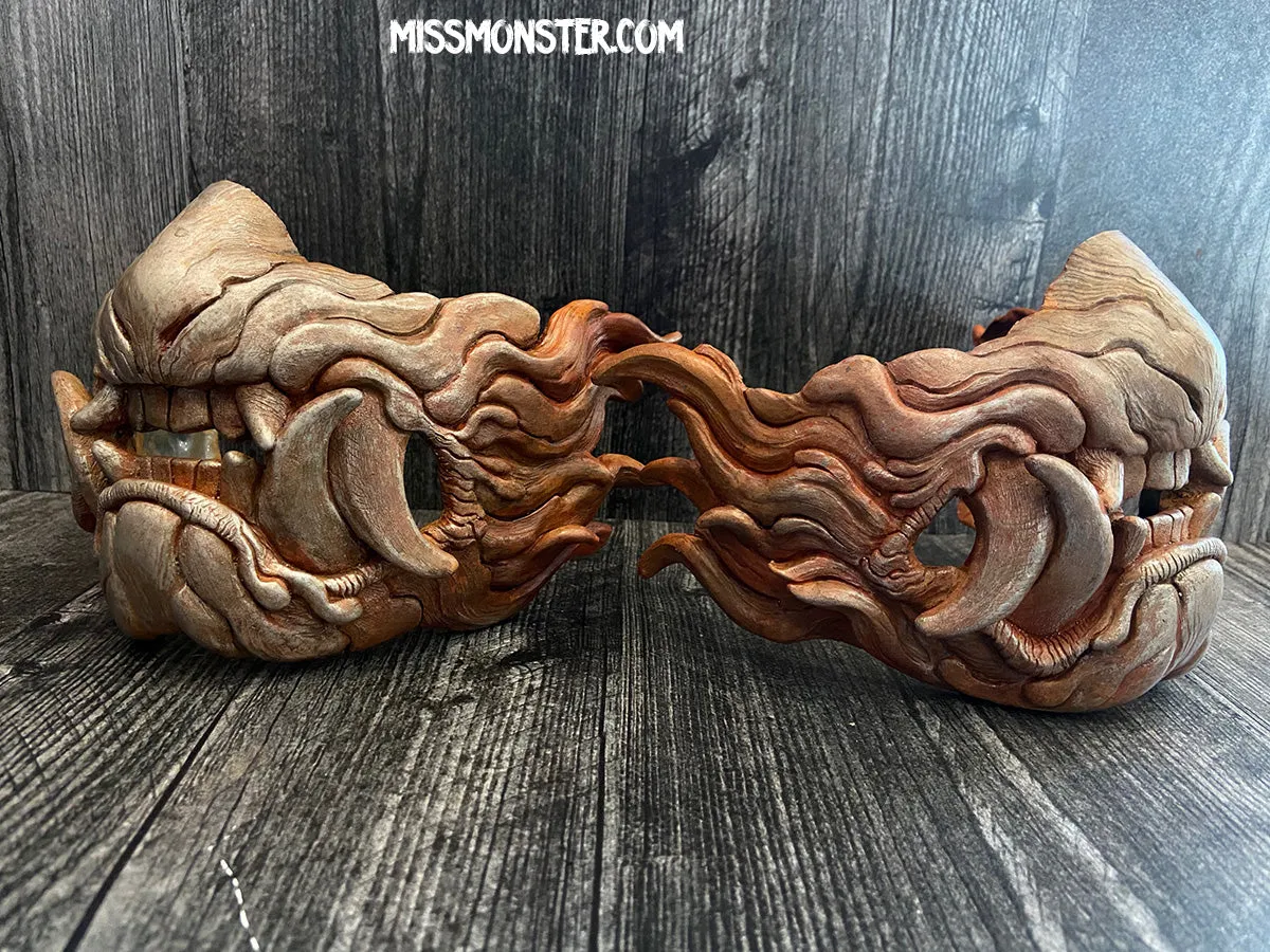 PATREON- SNARL HALF MASK- RUST