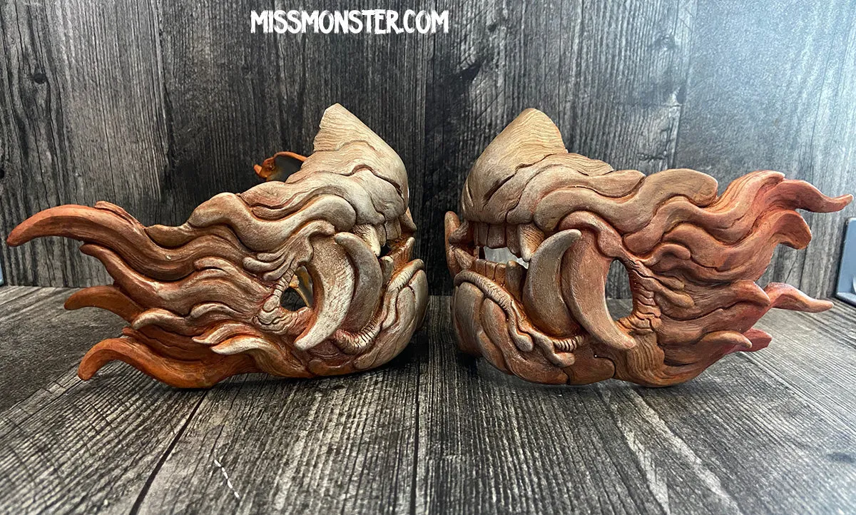 PATREON- SNARL HALF MASK- RUST