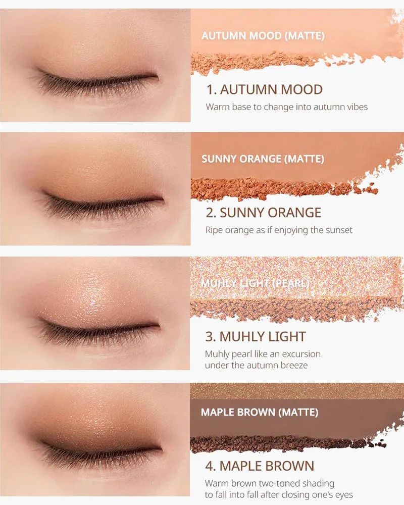 PERIPERA Ink Pocket Shadow Palette 03 Rolling In Autumn علبة ظلال العيون الكورية