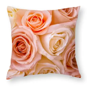 Pinky Roses Short Plush Cushion Covers in 6 Sizes (FWS)