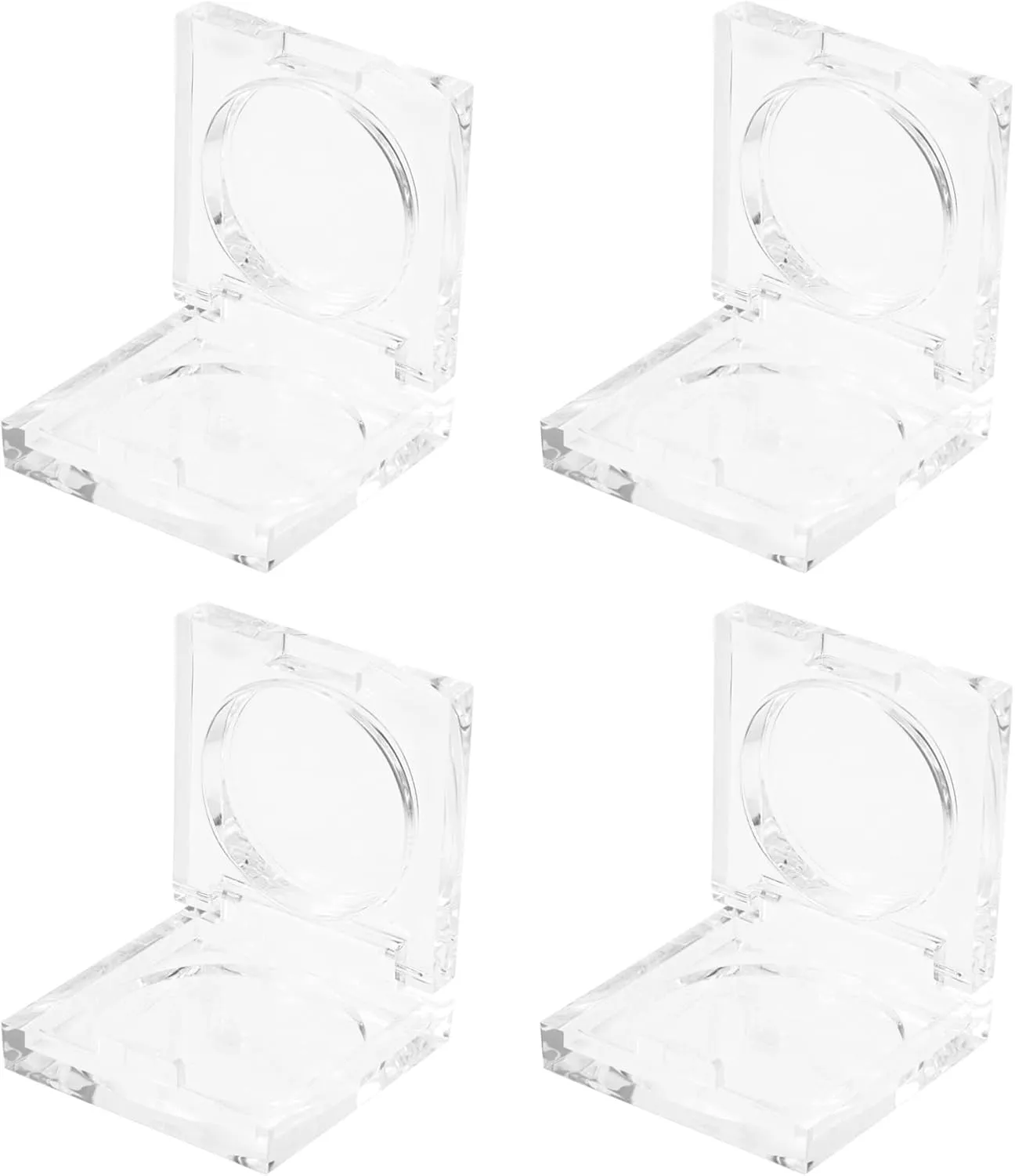 Plastic Powder Case Empty Blush Box Clear Jars Empty with Round Top Lids for Lipstick Lotion Creams Eyeshadow Nails Powder 4pcs