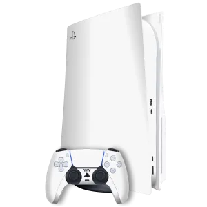 PlayStation 5 (PS5) DISC Edition GLOSSY JET WHITE Skin