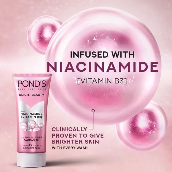 Ponds Bright Beauty Anti-Dullness Face Wash With Niacinamide Vitamin B3 50g