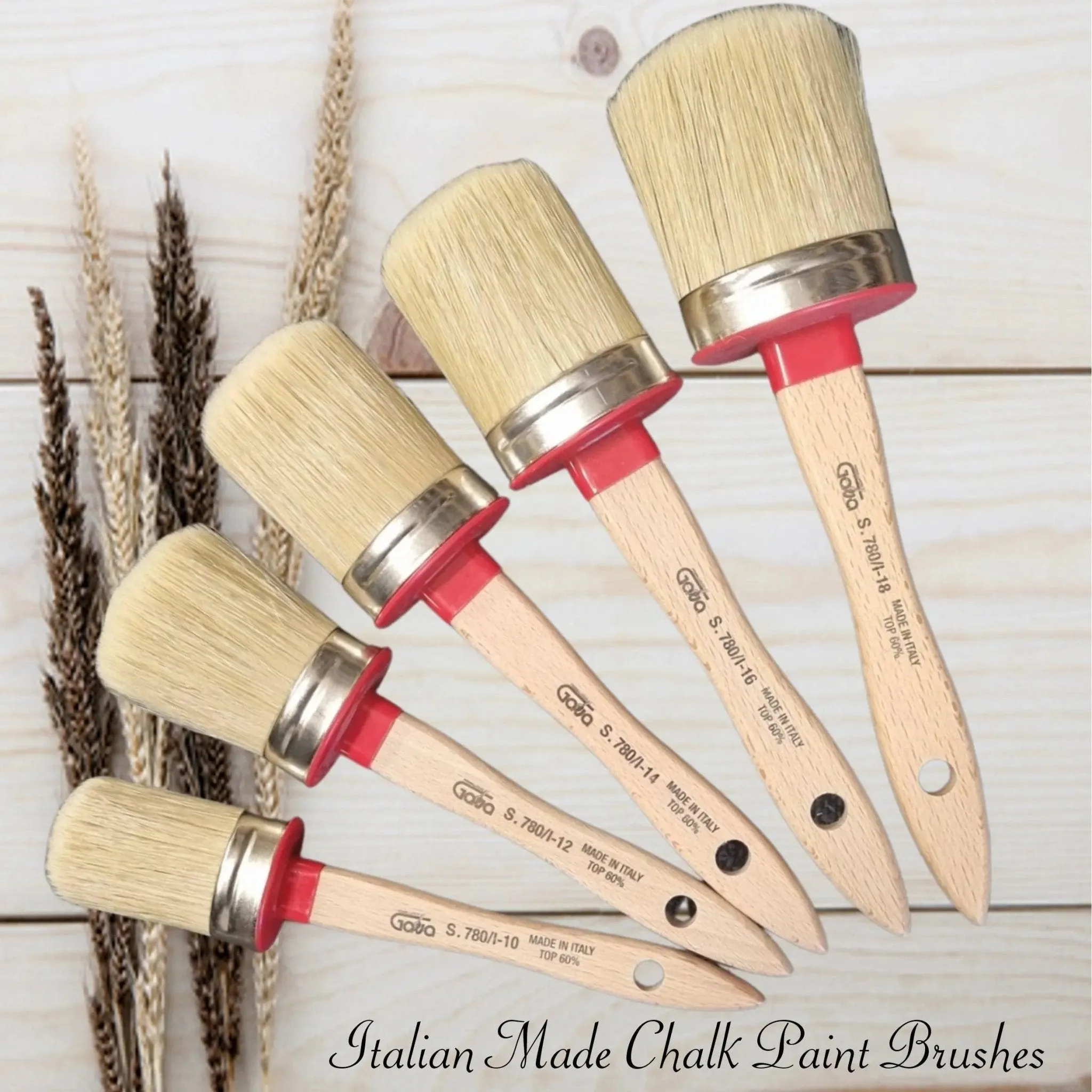Professional Italian Chalk Paint Brush and Wax Brush 65mm x 47mm (Jumbo)(18)