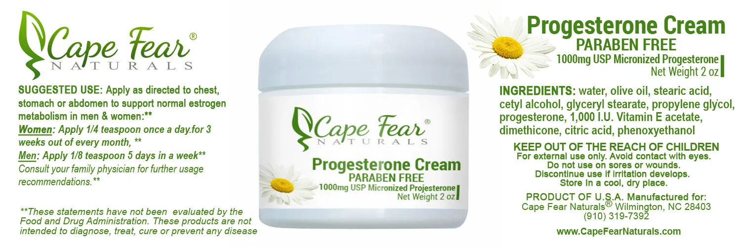 Progesterone Cream PARABEN FREE   TEMPORARILY OUT OF STOCK