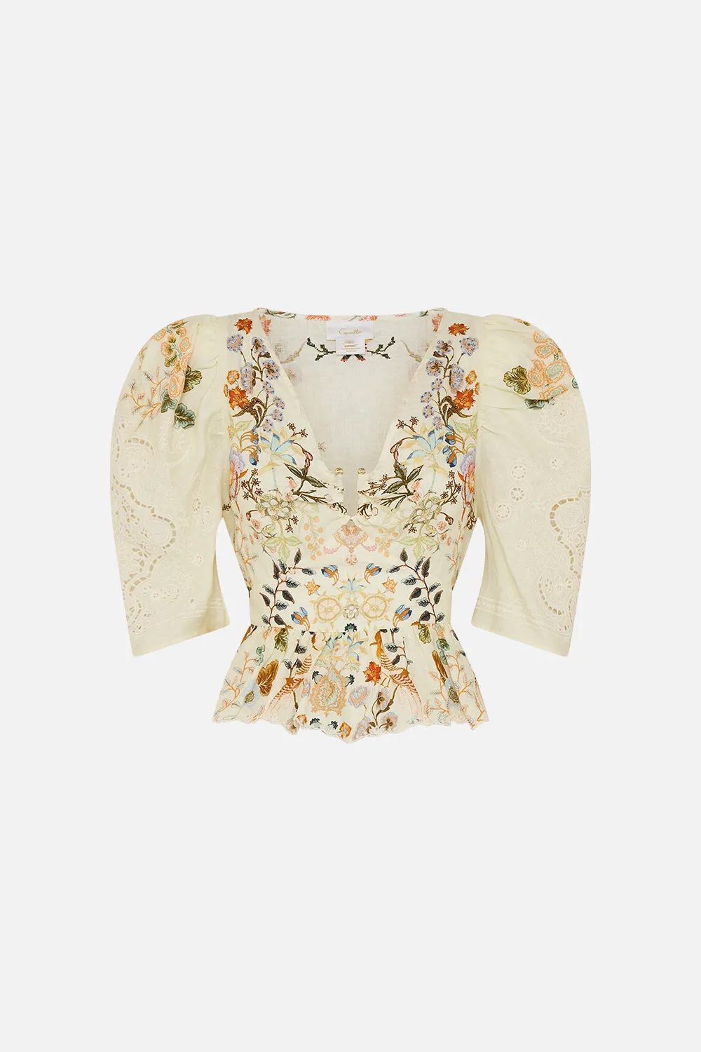 PUFF SLEEVE TOP WITH HARDWARE IN HONOUR OF HEIRLOOMS