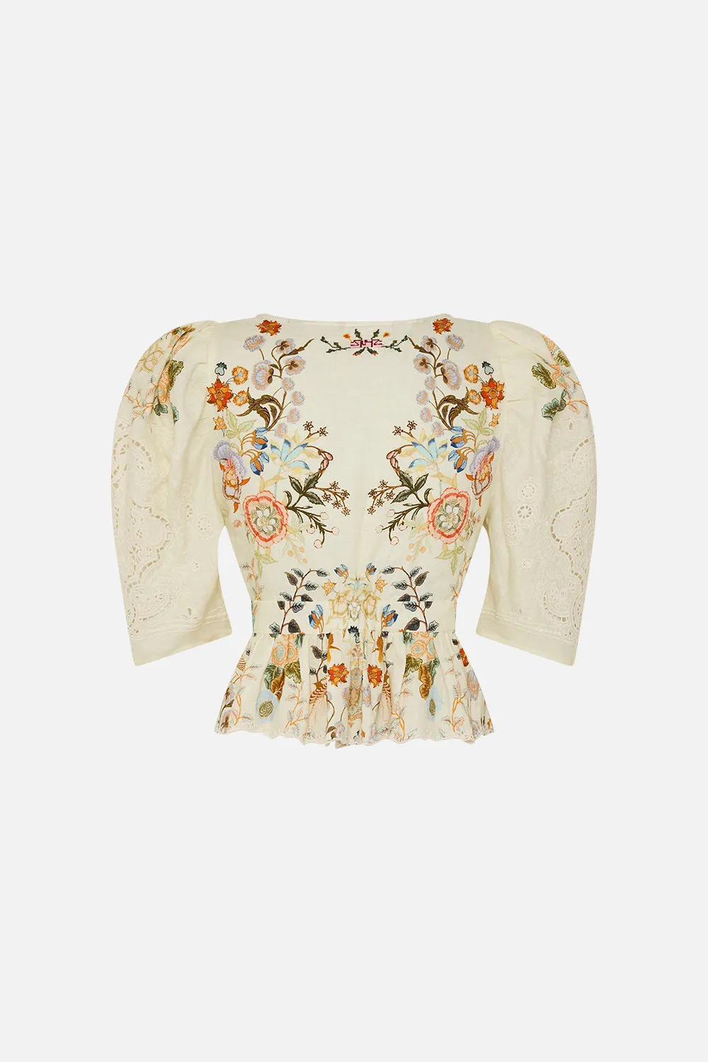 PUFF SLEEVE TOP WITH HARDWARE IN HONOUR OF HEIRLOOMS