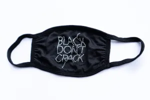 Reusable And Washable Black Don't Crack Black Bling Fabric Face-Mask