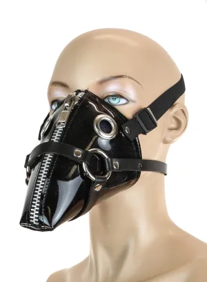 Ring Strap Dog Face Zipper Mask