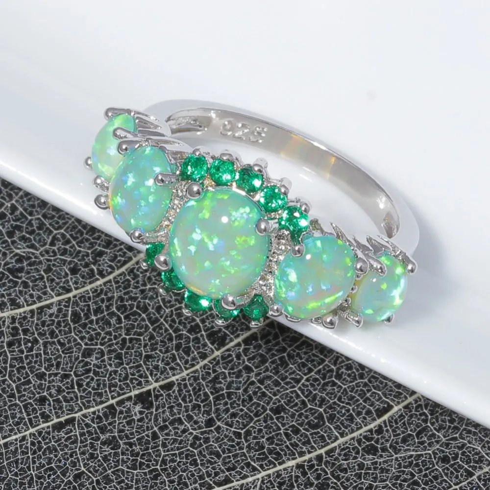 Rings Silver Plated Crystal Bohemia Jewelry Woman