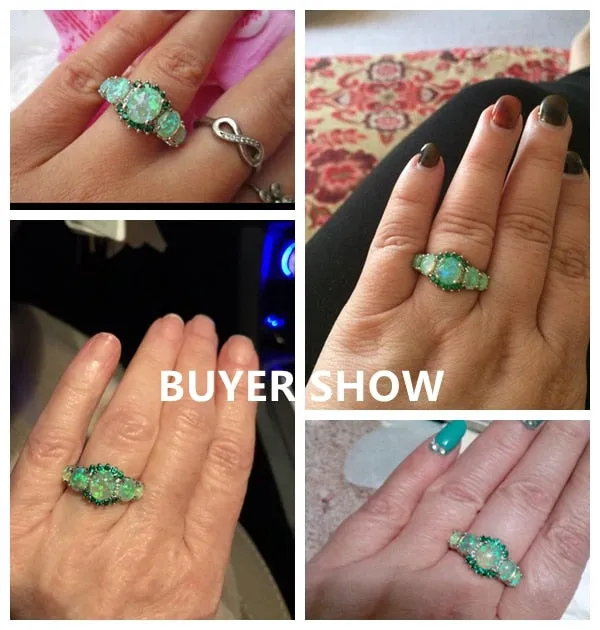 Rings Silver Plated Crystal Bohemia Jewelry Woman