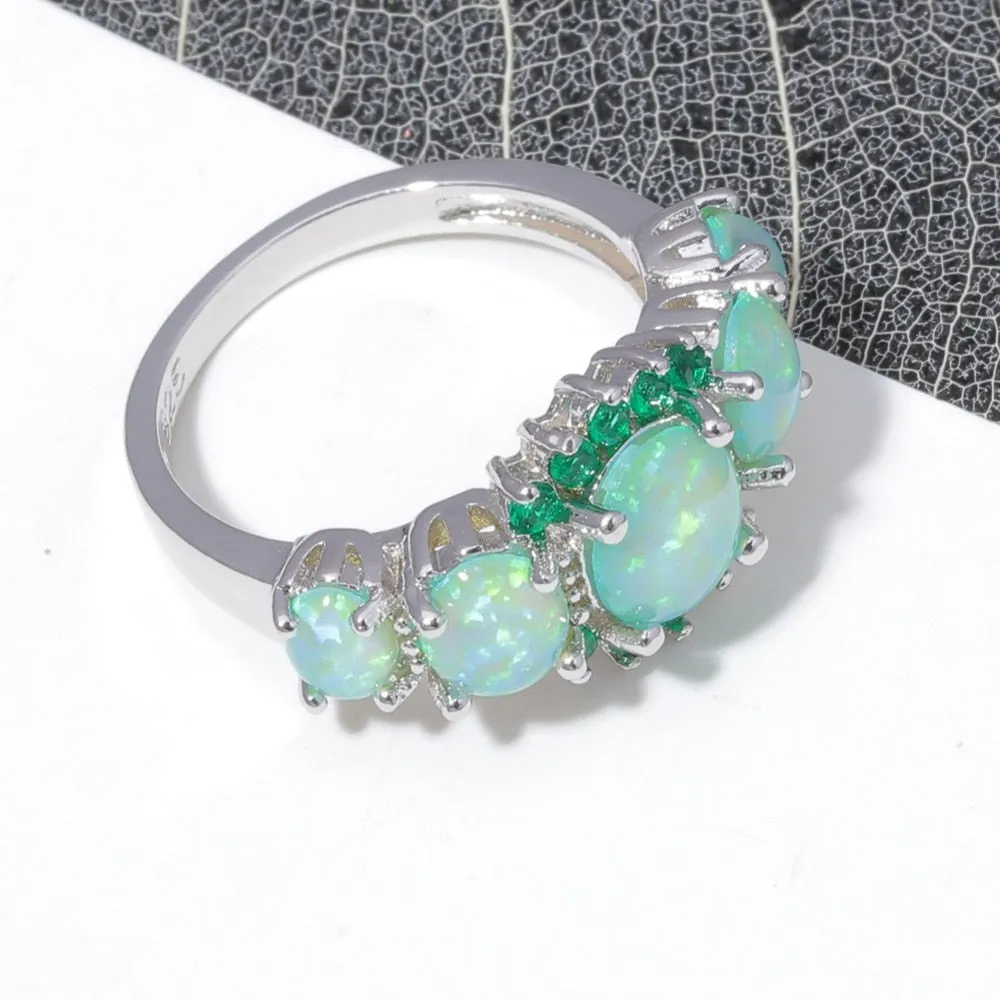 Rings Silver Plated Crystal Bohemia Jewelry Woman
