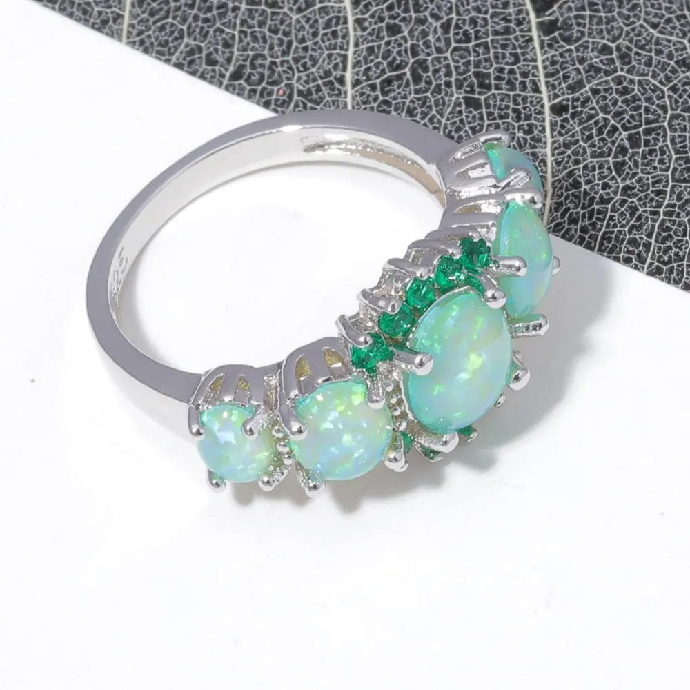 Rings Silver Plated Crystal Bohemia Jewelry Woman
