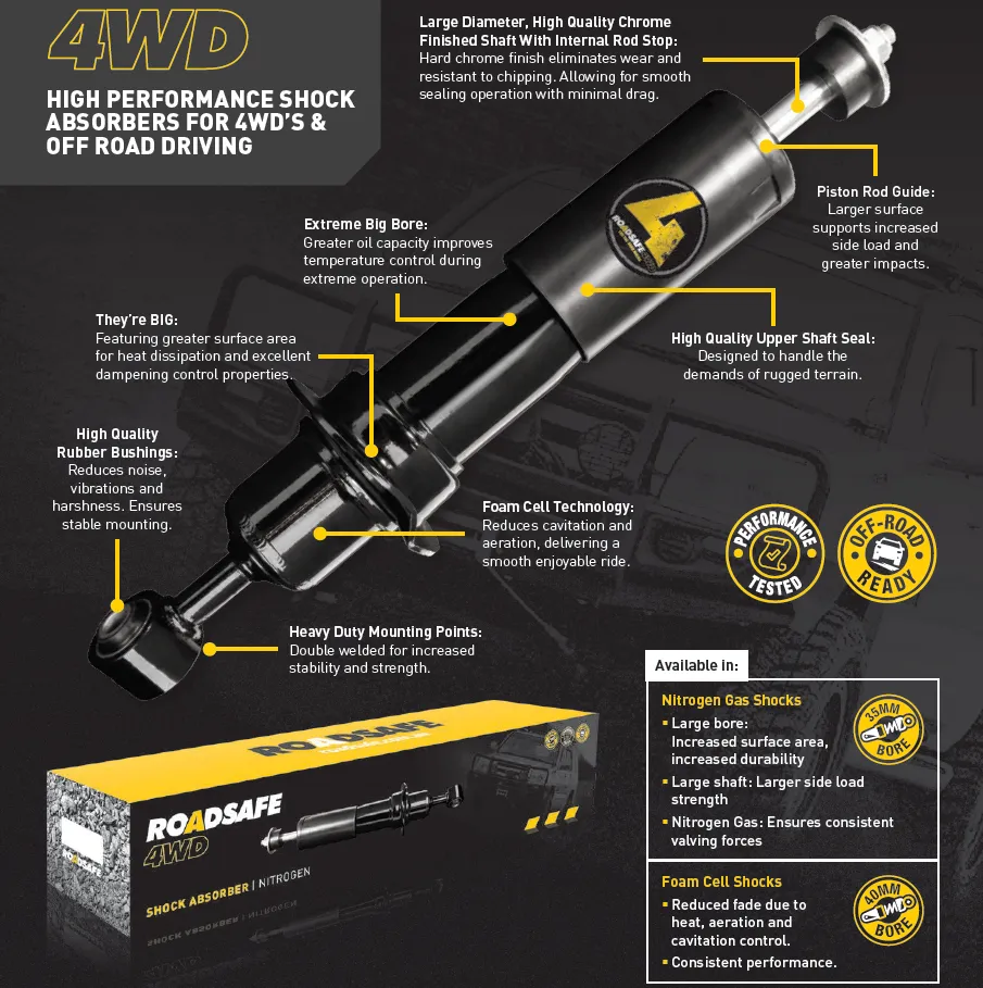 Roadsafe 4wd Foam Cell Front Shock Absorber for Holden Drover QB 1985-1987